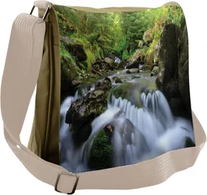 Ambesonne Outdoor Messenger Bag, National Park Cascade, Unisex Cross-body