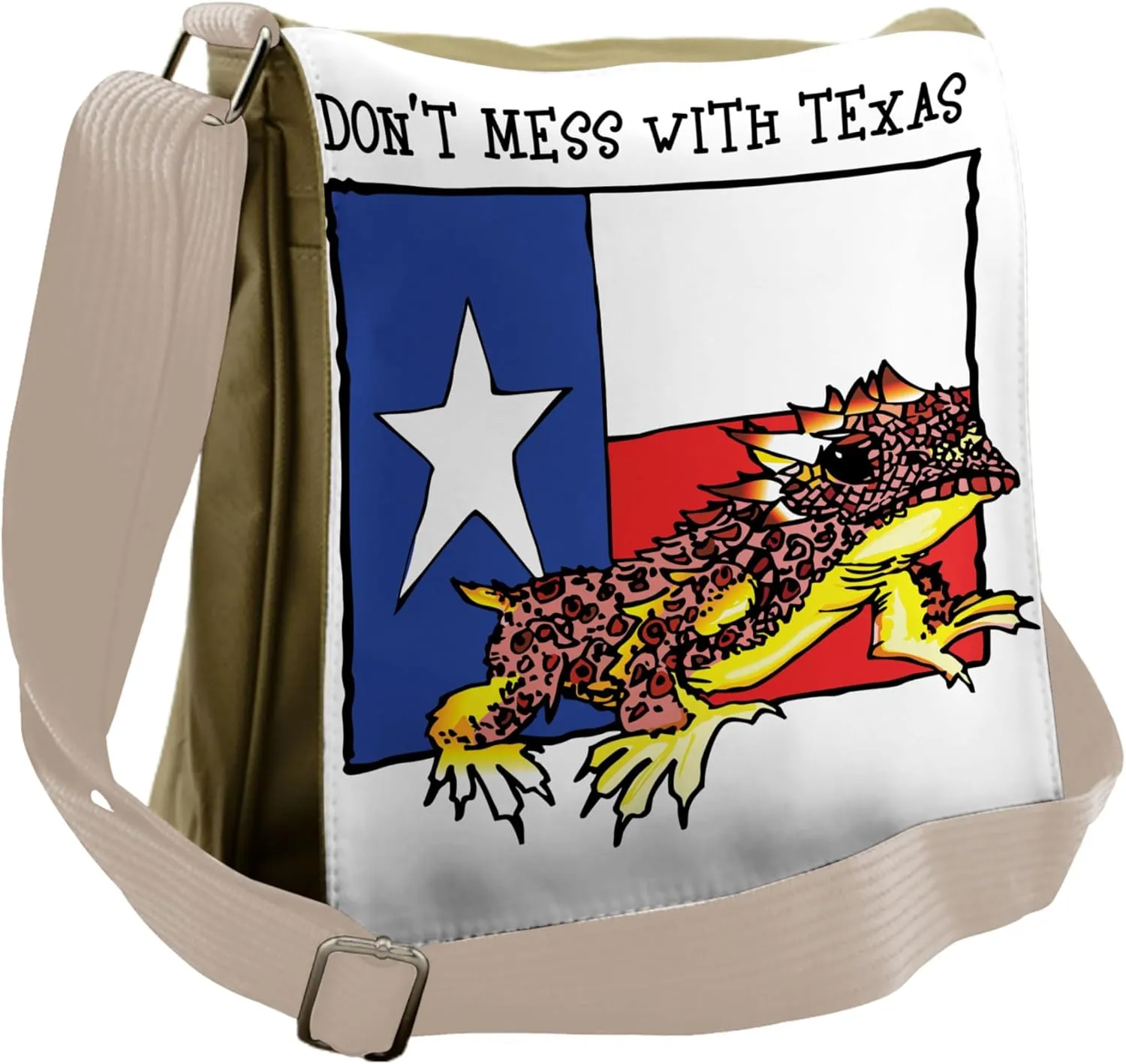 Ambesonne Reptile Messenger Bag, American Texas City, Unisex Cross-body