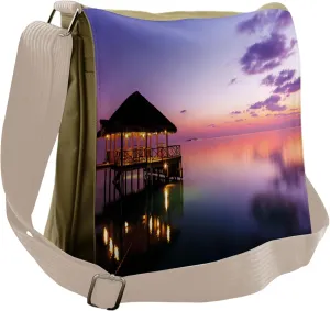 Ambesonne Tropical Messenger Bag, Arbor Dramatic Night, Unisex Cross-body