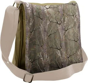 Ambesonne Woodland Messenger Bag, Fall Forest Twig Branches, Unisex Cross-body