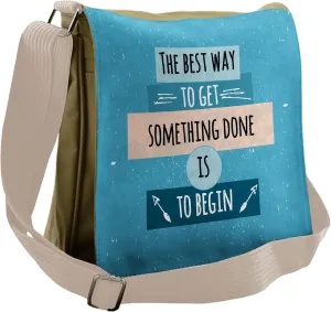 Ambesonne Wording Messenger Bag, Philosophical Message, Unisex Cross-body