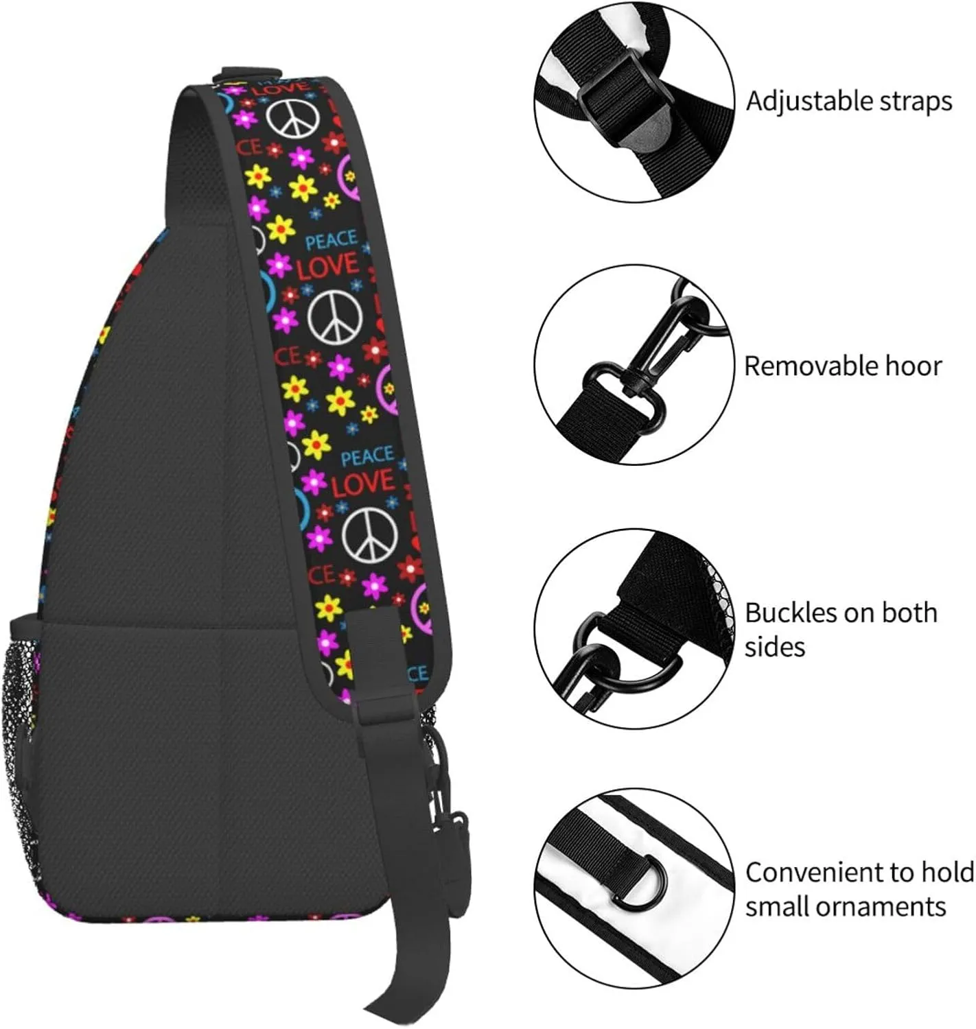 America Independence Day 1776 Crossbody Bag Adjustable Sling Bag Casual Chest Bags Travel Shoulder Backpack