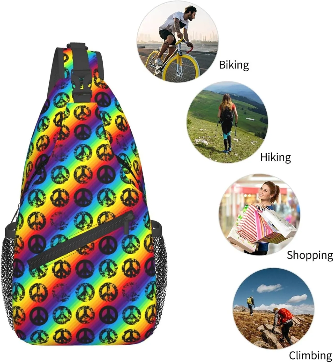 America Independence Day 1776 Crossbody Bag Adjustable Sling Bag Casual Chest Bags Travel Shoulder Backpack