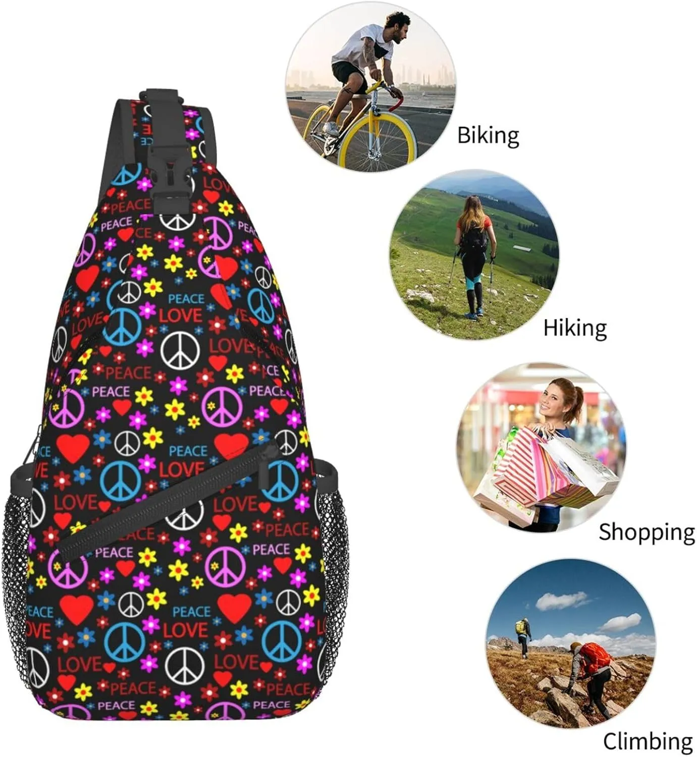 America Independence Day 1776 Crossbody Bag Adjustable Sling Bag Casual Chest Bags Travel Shoulder Backpack