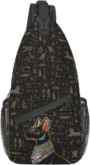 Ancient Egyptian Shoulder Bag Egypt Sling Backpack Daypack Casual Backpack Hiking Bag Hieroglyph Backpack Bag