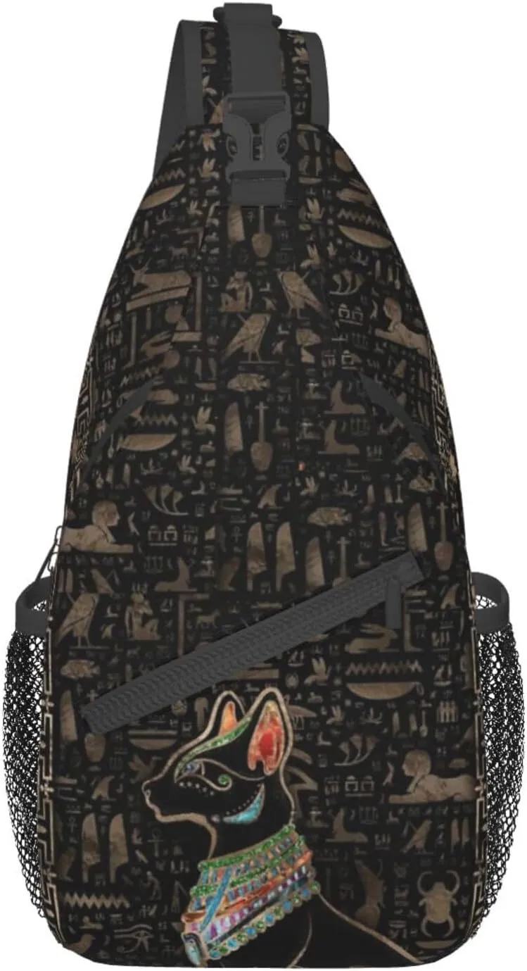 Ancient Egyptian Shoulder Bag Egypt Sling Backpack Daypack Casual Backpack Hiking Bag Hieroglyph Backpack Bag
