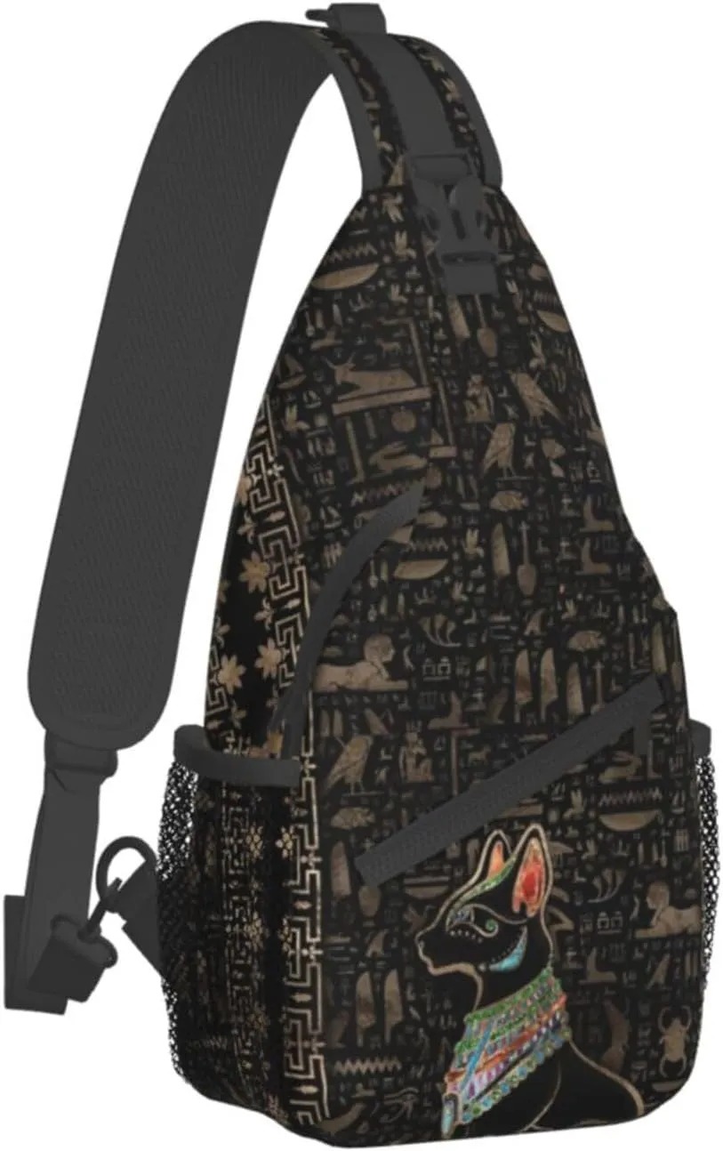 Ancient Egyptian Shoulder Bag Egypt Sling Backpack Daypack Casual Backpack Hiking Bag Hieroglyph Backpack Bag