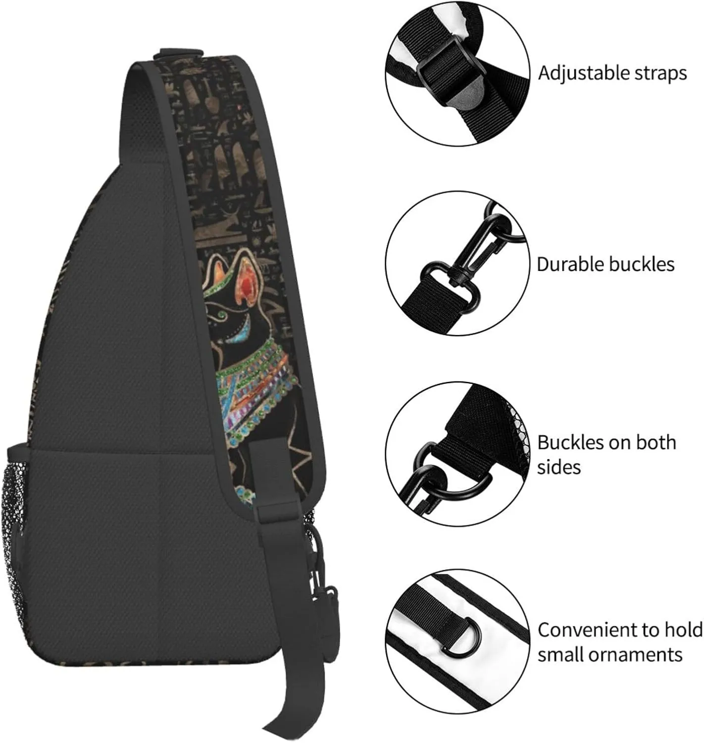 Ancient Egyptian Shoulder Bag Egypt Sling Backpack Daypack Casual Backpack Hiking Bag Hieroglyph Backpack Bag