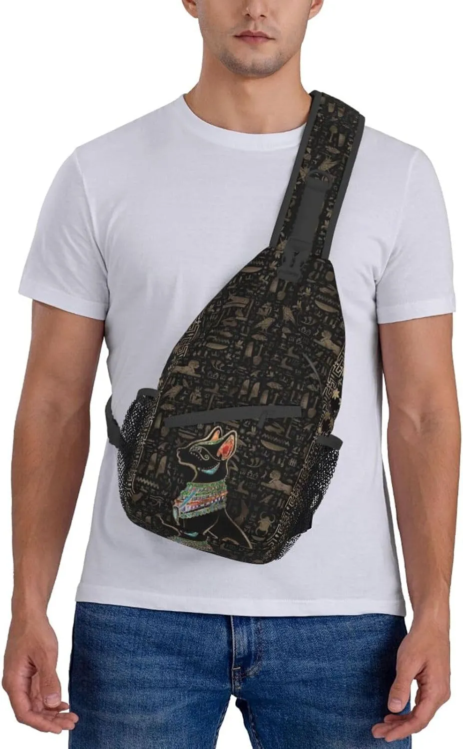Ancient Egyptian Shoulder Bag Egypt Sling Backpack Daypack Casual Backpack Hiking Bag Hieroglyph Backpack Bag