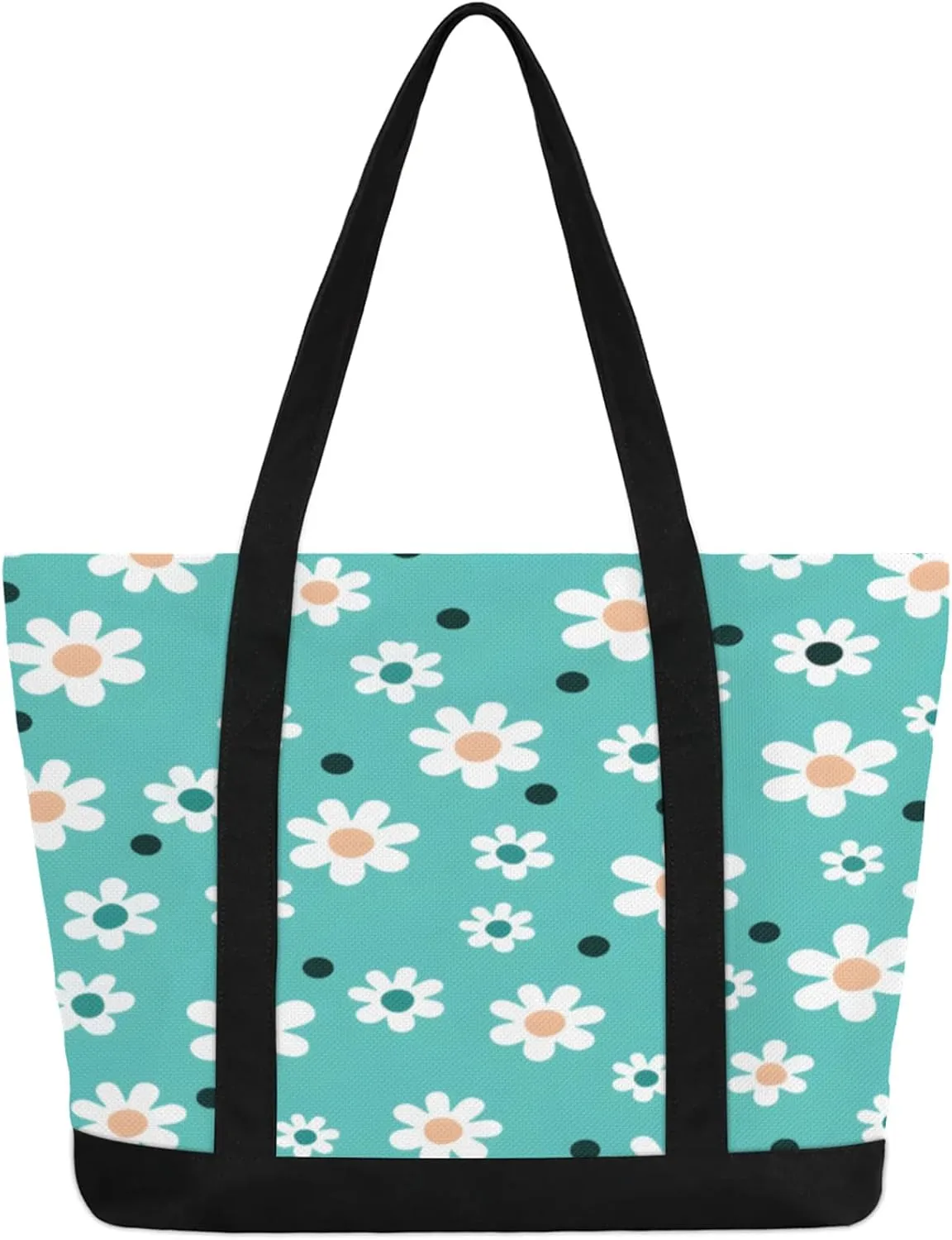 Animal Giraffe Canvas Tote Bag Casual Shoulder Handbag Large Shopping Bags With 5 Pocket Carry On Weekender Backpack