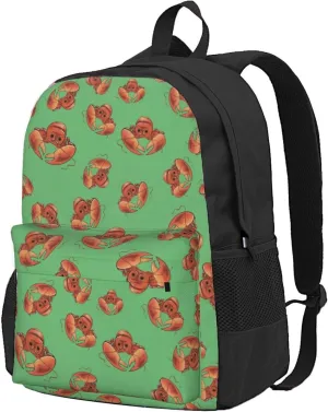Animal of Crayfish Pattern Backpack for Women Men Worker Teacher Business Travel Backpacks Shoulders Bag Daypack Bookbag with Mesh Pockets