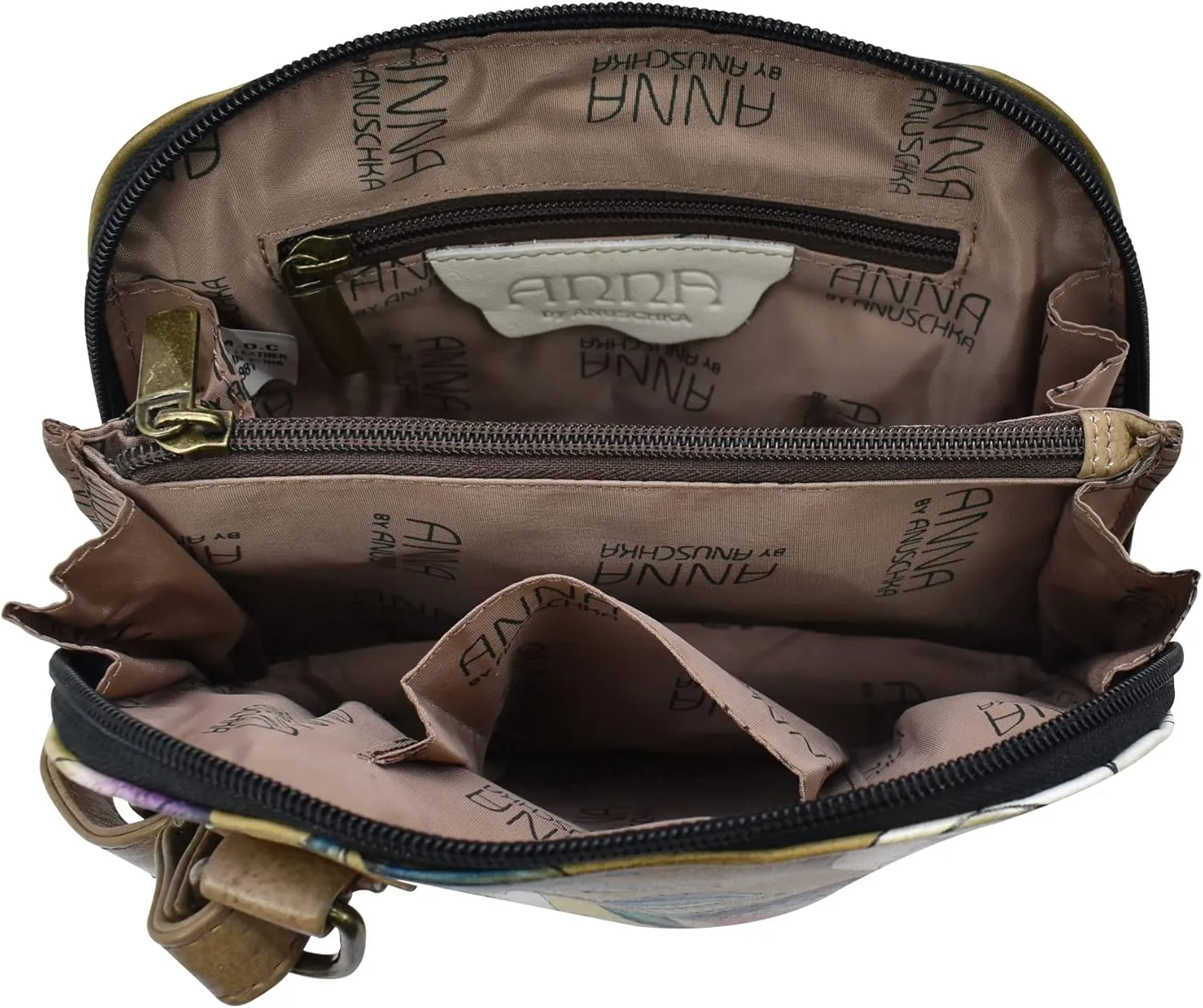 Anna by Anuschka Leather Small Multi Compartment Zip-Around Organizer