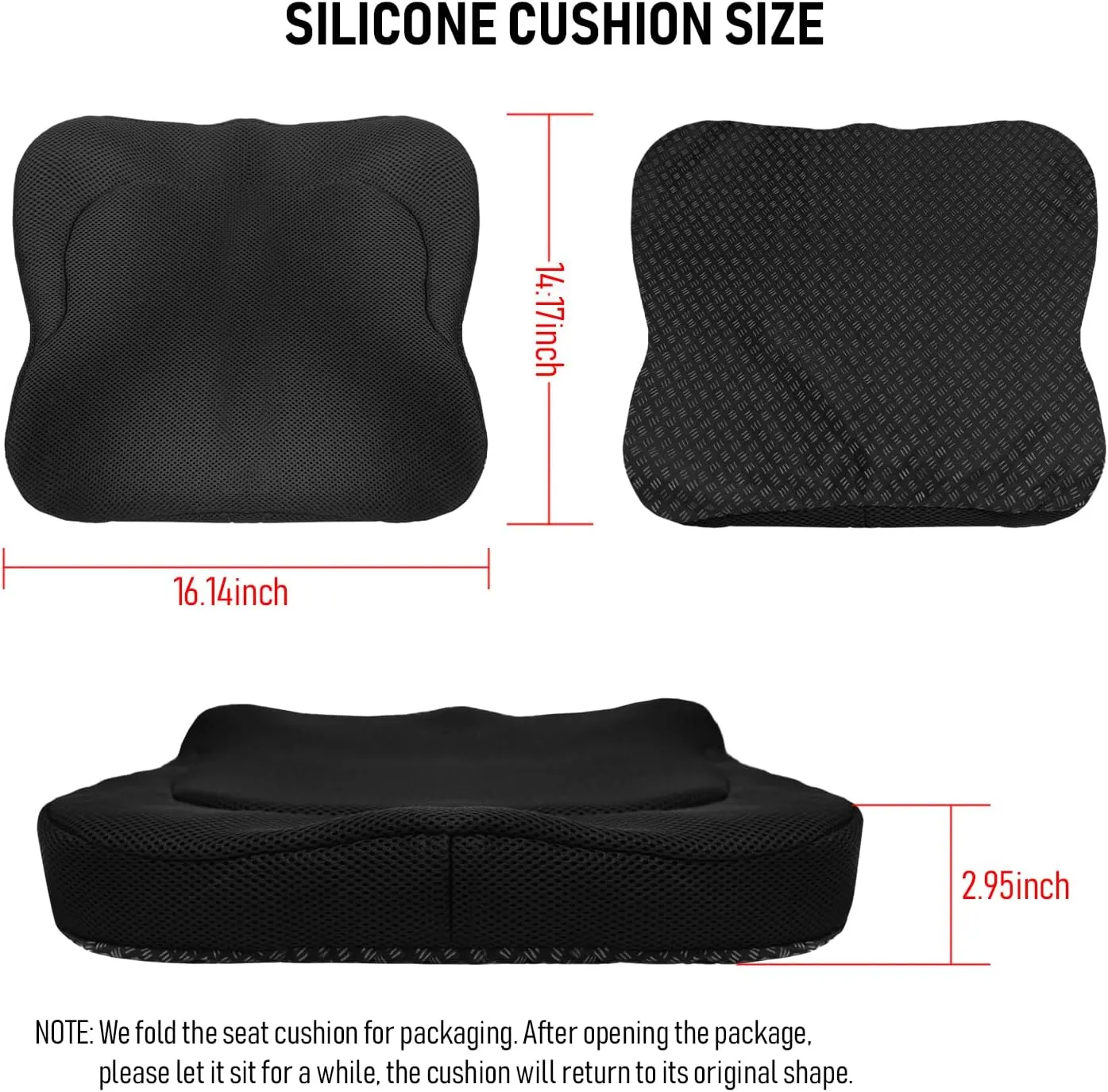Anti-Slip Kayak Seat Cushion, Thicken Waterproof Kayak Gel Seat Cushion,Coccyx Sciatica Pain Relief, Kayak Accessories for Fishing, Kayak Fishing Accessories