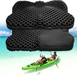 Anti-Slip Kayak Seat Cushion, Thicken Waterproof Kayak Gel Seat Cushion,Coccyx Sciatica Pain Relief, Kayak Accessories for Fishing, Kayak Fishing Accessories