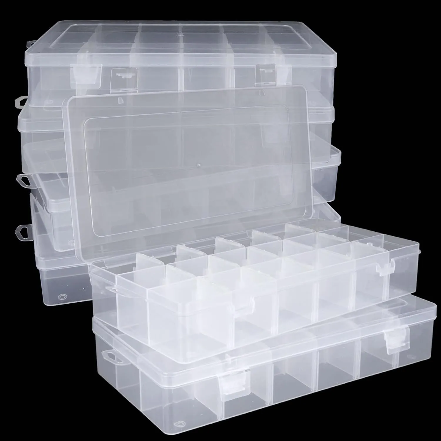 APACALI Plastic Organizer Box with Dividers (18 Grids - 6PCS)