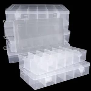 APACALI Plastic Organizer Box with Dividers (18 Grids - 6PCS)