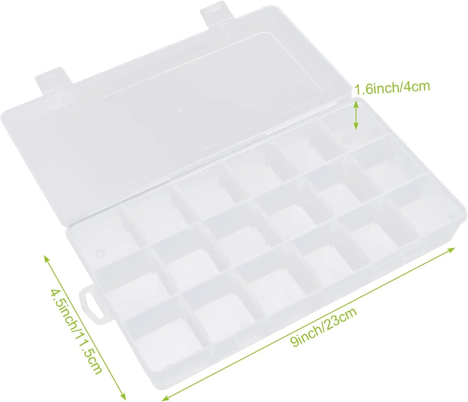 APACALI Plastic Organizer Box with Dividers (18 Grids - 6PCS)