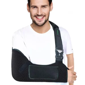 Arm Shoulder Sling for Men and Women,Porous comfort Medical Sling with Pocket Shoulder Pad for Rotator Cuff Injury,Support for Arm,Wrist, Elbow,Clavicle Fracture Post-Surgery(Black,Medium)