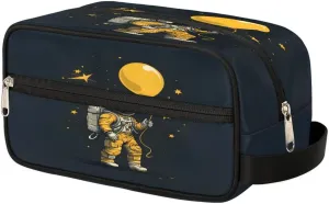 Astronaut Balloon Print Travel Toiletry Bag Wash Bag Portable Cosmetic Bag Toiletries Accessories Cosmetic Storage Bag Shower Shaving Bag Unisex Cosmos Astronauts