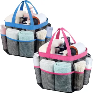Attmu 2 Pack Mesh Shower Caddy Portable, Quick Dry Hanging Shower Tote Bag for College Dorm Room Essentials, Large Capacity Shower Caddy Dorm for Bathroom Gym Swimming