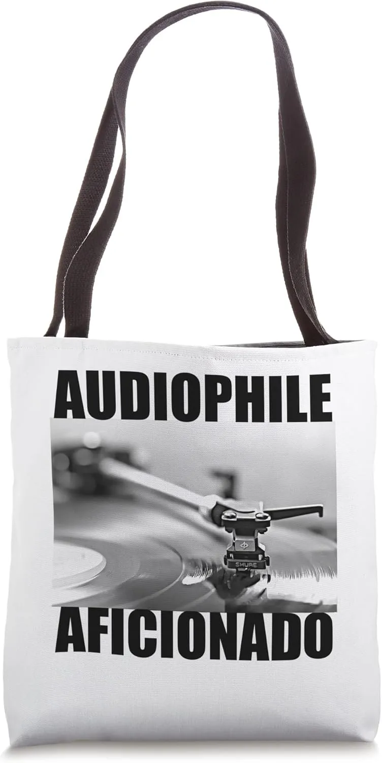 Audiophile Aficionado a Vinyl Record Album Sound Tote Bag