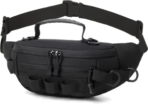 Aventik Fishing Fanny Pack - Portable Waterproof Waist Bag for Outdoor Fly Fishing - Lightweight Multi-Functional (Black)