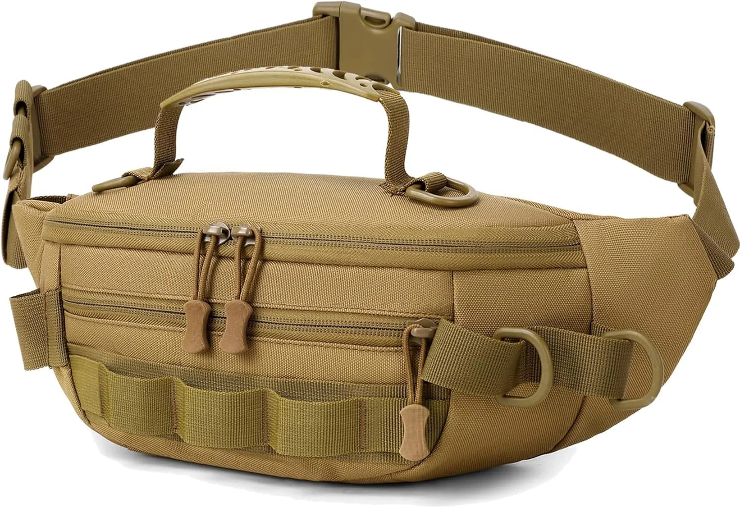 Aventik Fishing Tackle Bag Fishing Fanny Pack Waterproof Waist Bag Portable Fishing Sling Bag Outdoor Fly Fishing Bag Lightweight Multi-Functional(Brown)