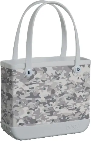 BABY BOGG BAG Small Waterproof Washable Tote for Beach Boat 15x13x5.25 (snow way GREY CAMO) Limited Edition