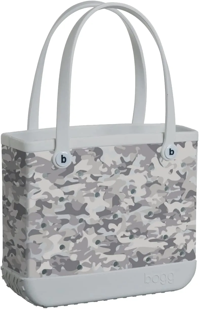 BABY BOGG BAG Small Waterproof Washable Tote for Beach Boat 15x13x5.25 (snow way GREY CAMO) Limited Edition