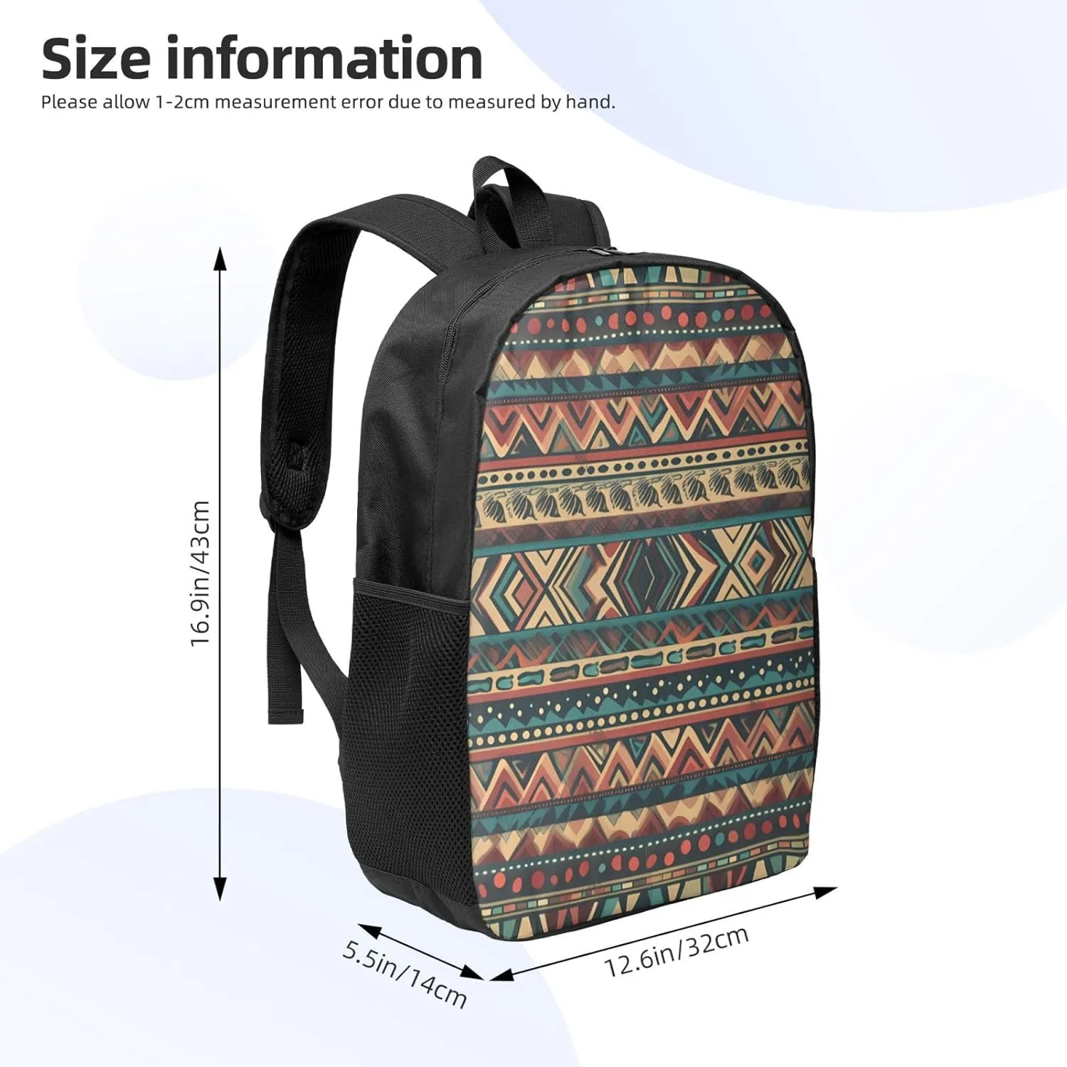 Backpack for Women Men Lightweight Casual Travel Daypack Native American Laptop Backpack Cute Work Bag