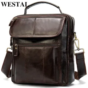 Bag Great price Bags Messenger Men for Men's Leather Genuine 8870 Men's Hot bargain Leather Men Shoulder Male Bags Bag Handbags WESTAL Crossbody