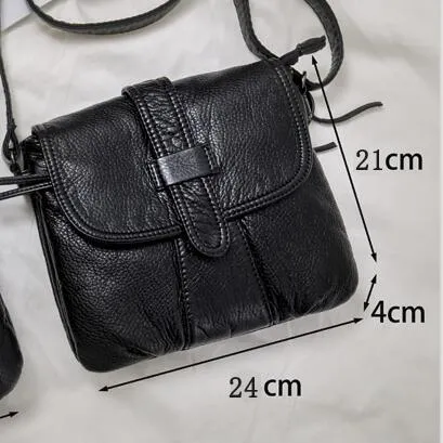 bag leather Soft handbag women's bag bolsa bag shoulder Crossbody Exquisite female casual feminina girl Black Messenger Women High-value