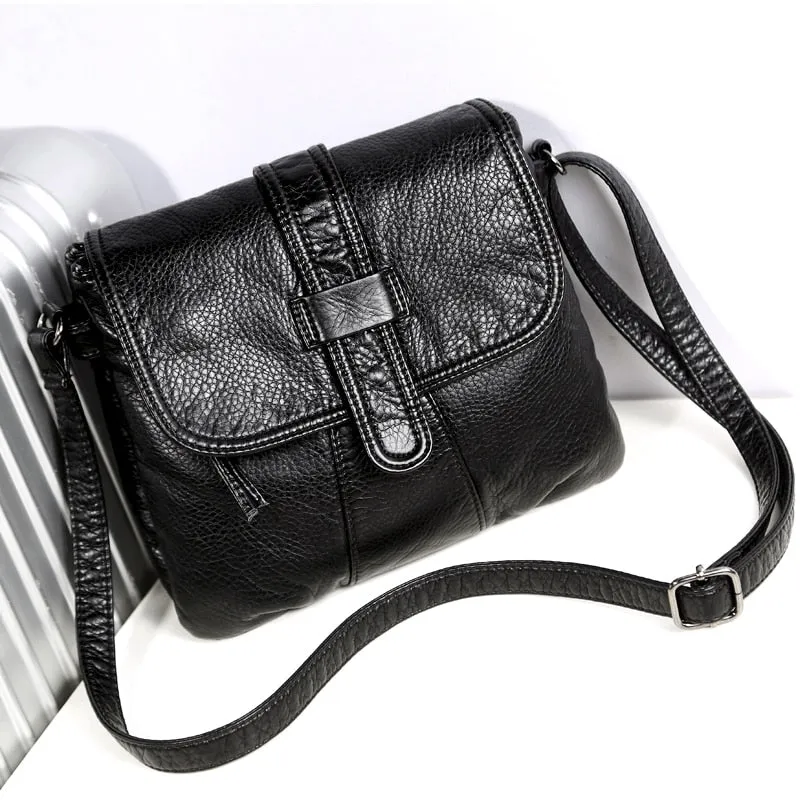 bag leather Soft handbag women's bag bolsa bag shoulder Crossbody Exquisite female casual feminina girl Black Messenger Women High-value