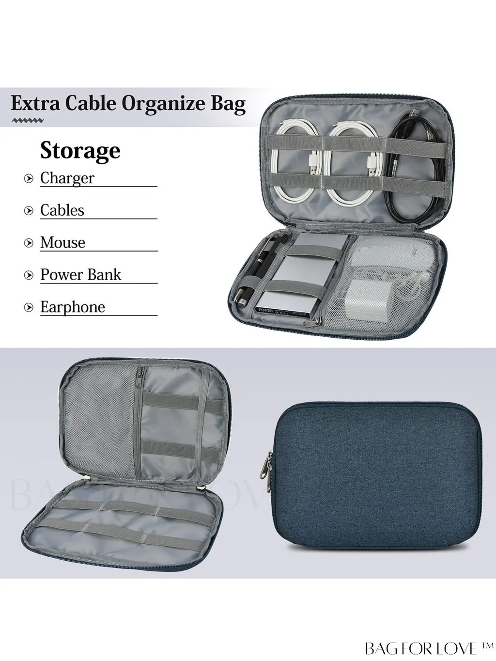 BagForLove - 15.6 Waterproof Laptop Bag with Cable Organizer: Professional Briefcase for Business & College Use