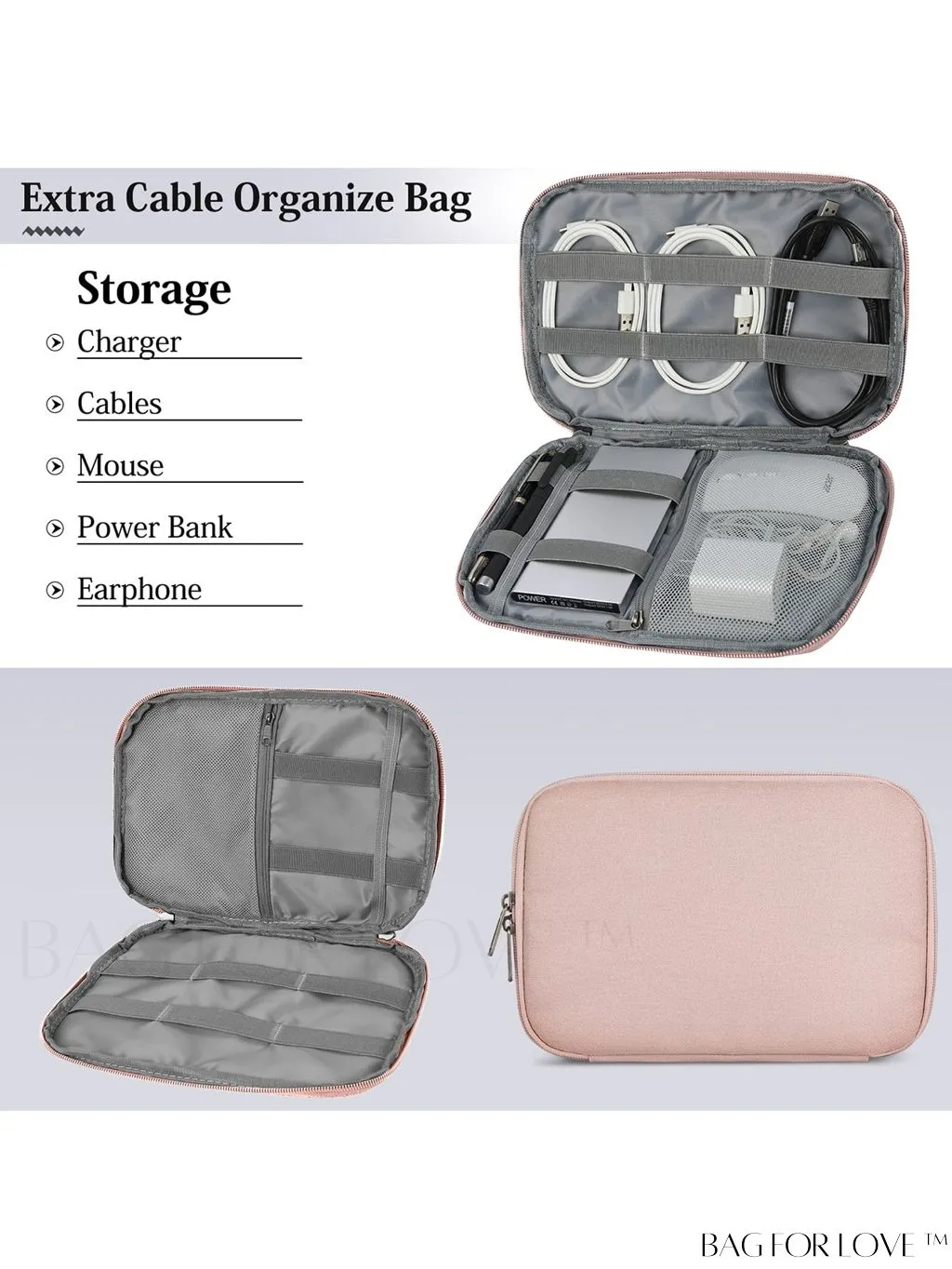 BagForLove - 15.6 Waterproof Laptop Bag with Cable Organizer: Professional Briefcase for Business & College Use