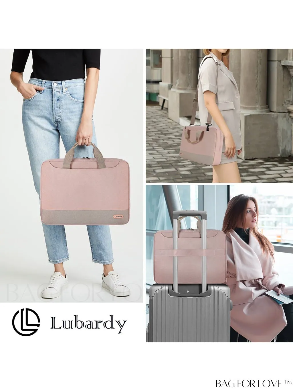 BagForLove - 15.6 Waterproof Laptop Bag with Cable Organizer: Professional Briefcase for Business & College Use