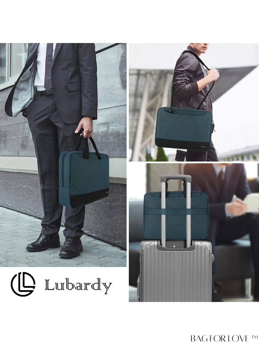 BagForLove - 15.6 Waterproof Laptop Bag with Cable Organizer: Professional Briefcase for Business & College Use