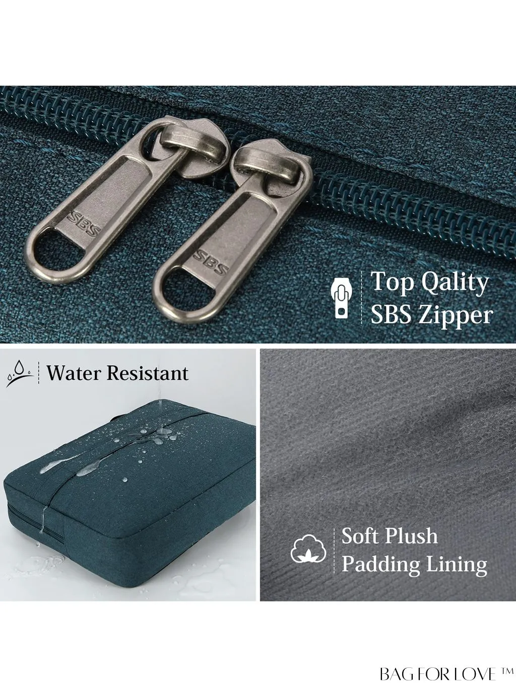 BagForLove - 15.6 Waterproof Laptop Bag with Cable Organizer: Professional Briefcase for Business & College Use