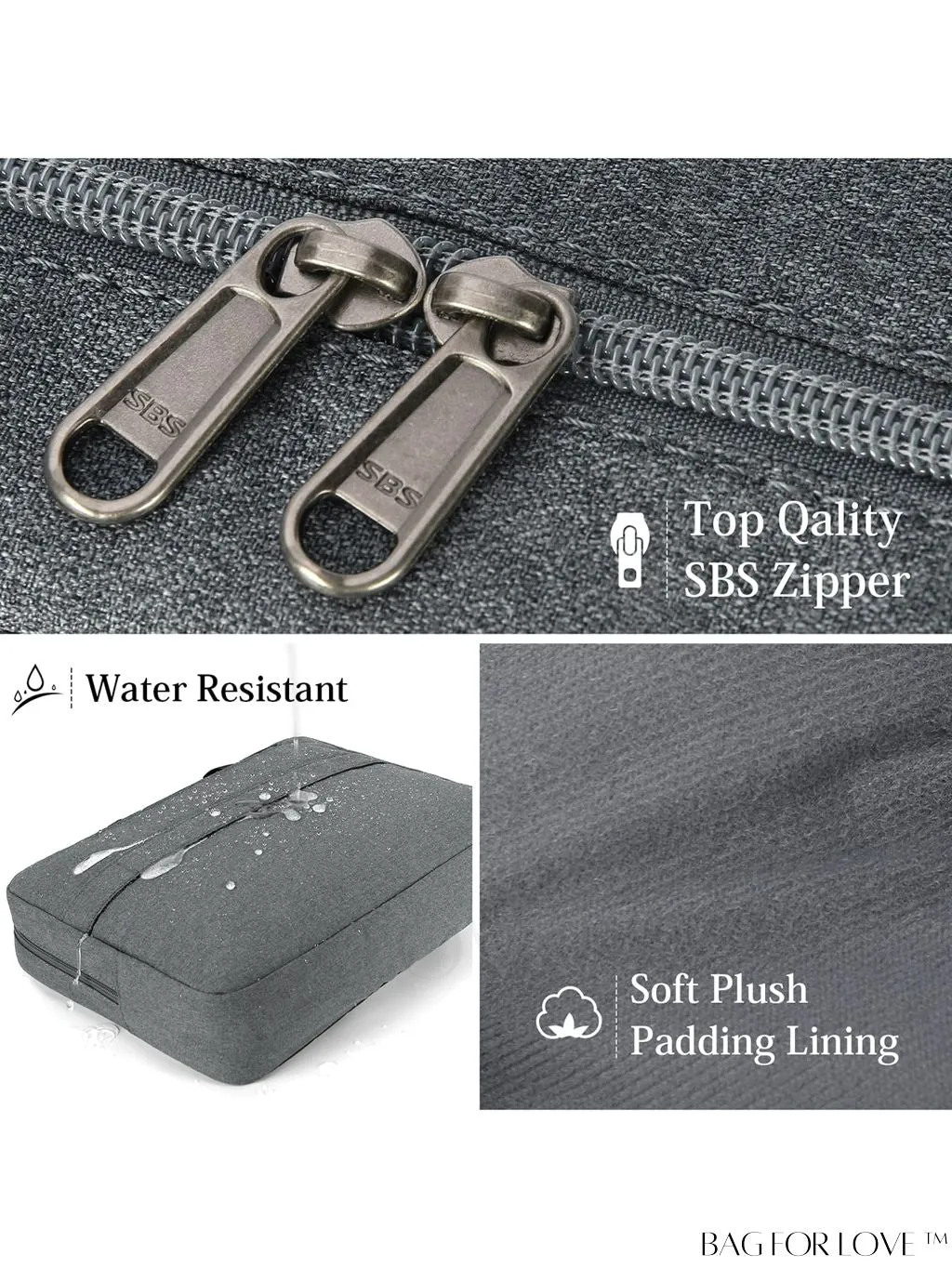 BagForLove - 15.6 Waterproof Laptop Bag with Cable Organizer: Professional Briefcase for Business & College Use