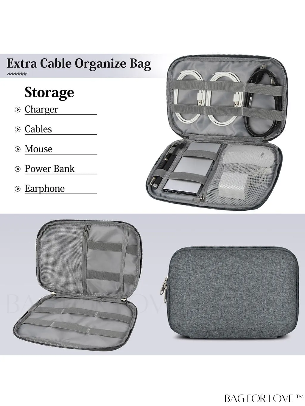 BagForLove - 15.6 Waterproof Laptop Bag with Cable Organizer: Professional Briefcase for Business & College Use