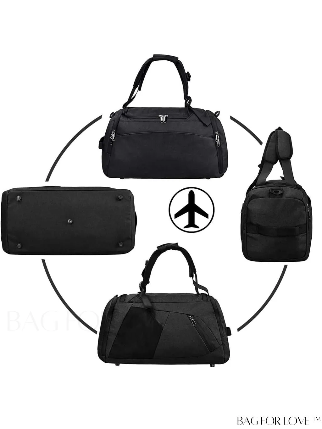 BagForLove - 40L Waterproof Gym Duffle Bag with Shoe Compartment - Ideal Travel Weekender Bag for Men and Women