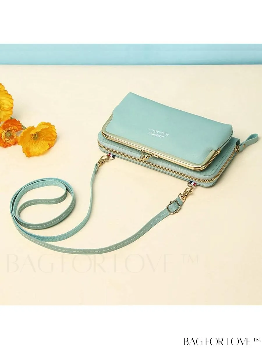 BagForLove - Adjustable Shoulder Strap Womens Phone Wallet with Stylish Letter Print