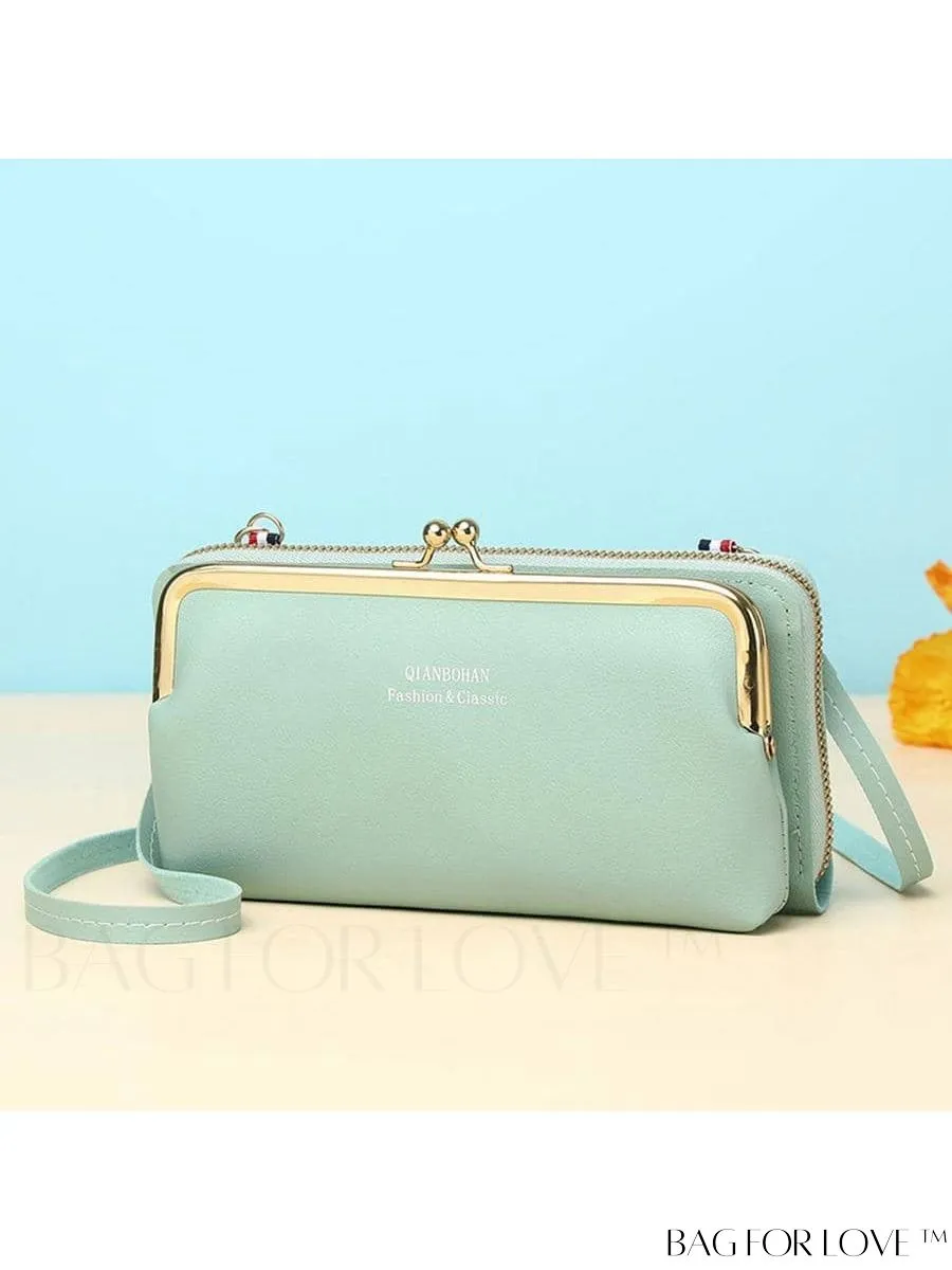 BagForLove - Adjustable Shoulder Strap Womens Phone Wallet with Stylish Letter Print