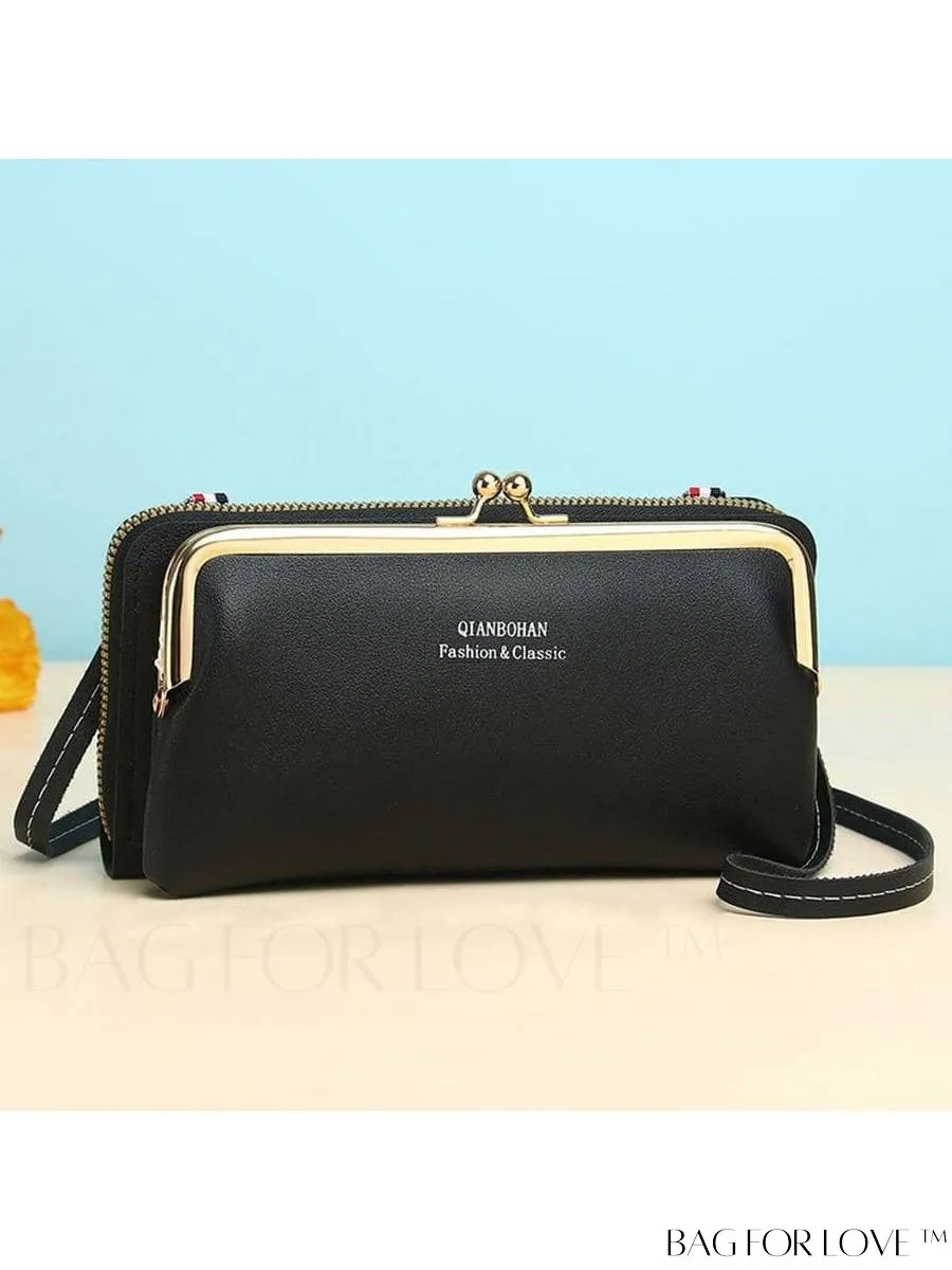 BagForLove - Adjustable Shoulder Strap Womens Phone Wallet with Stylish Letter Print