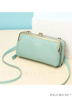 BagForLove - Adjustable Shoulder Strap Womens Phone Wallet with Stylish Letter Print