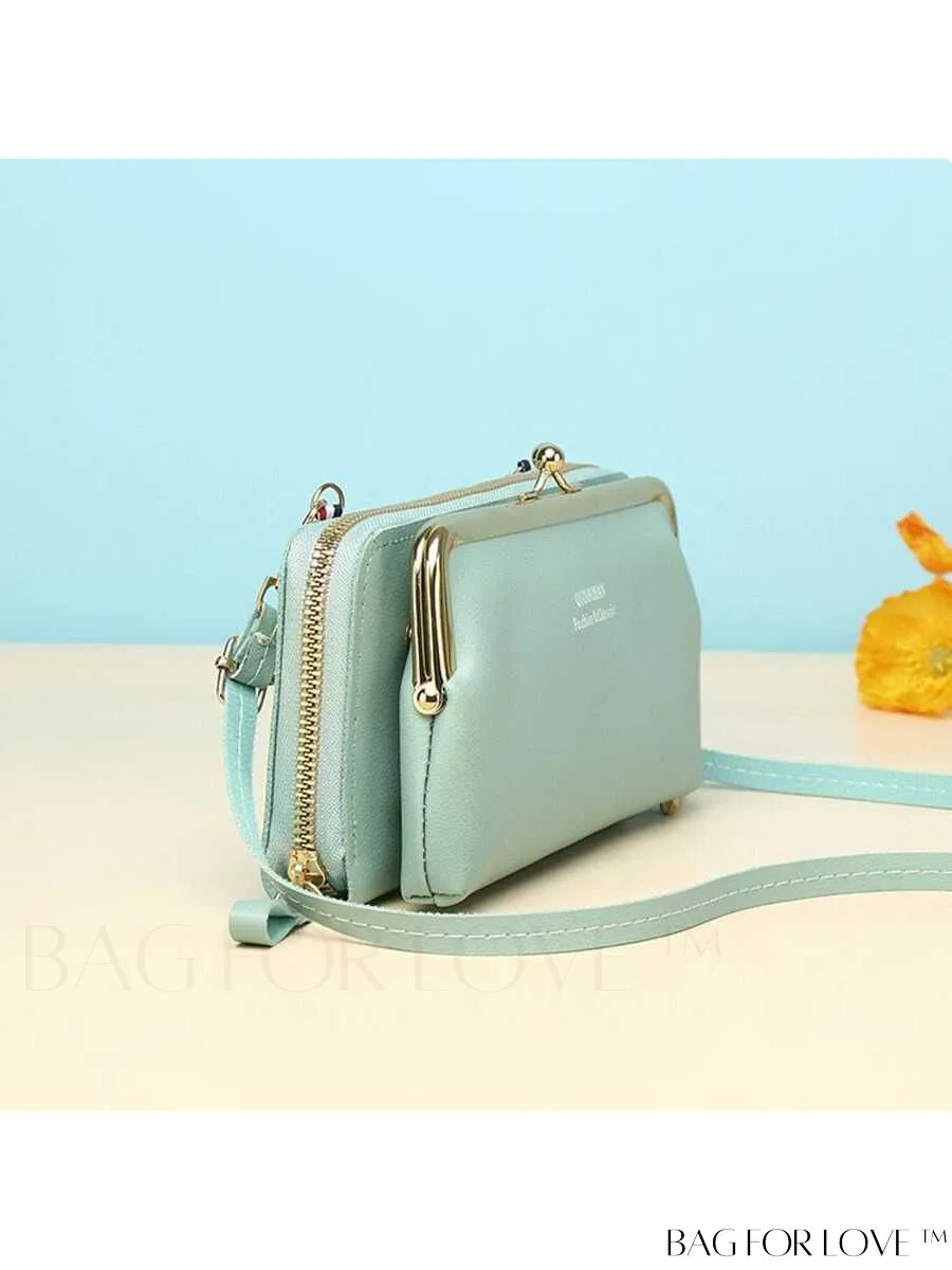 BagForLove - Adjustable Shoulder Strap Womens Phone Wallet with Stylish Letter Print