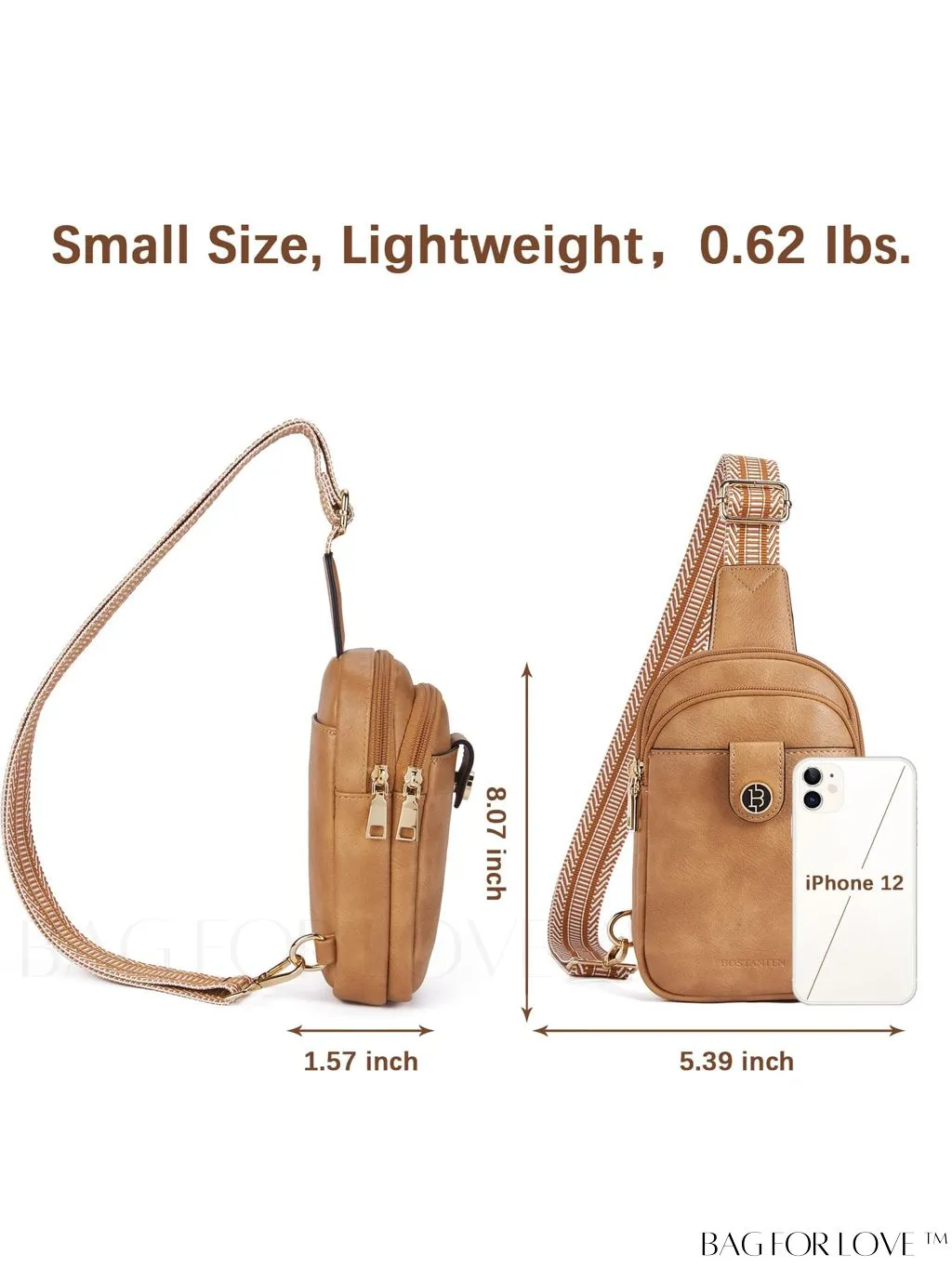 BagForLove - BOSTANTEN Womens Leather Crossbody Sling Bag - Stylish Travel Chest Purse