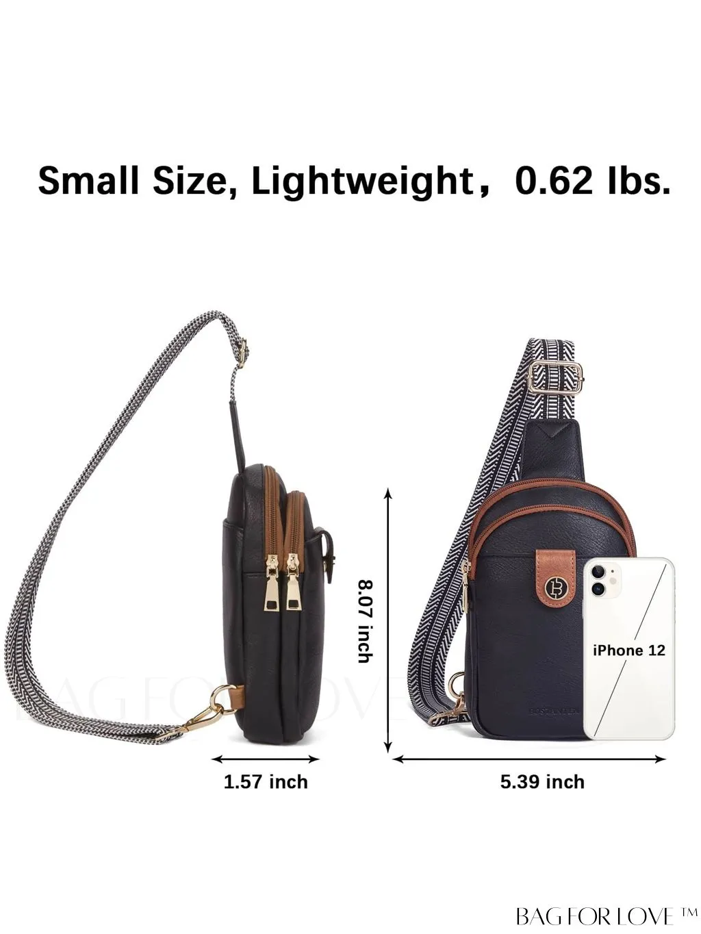 BagForLove - BOSTANTEN Womens Leather Crossbody Sling Bag - Stylish Travel Chest Purse
