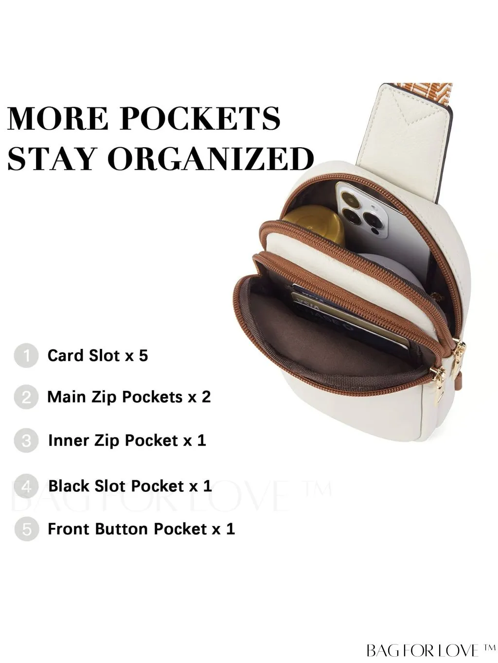 BagForLove - BOSTANTEN Womens Leather Crossbody Sling Bag - Stylish Travel Chest Purse