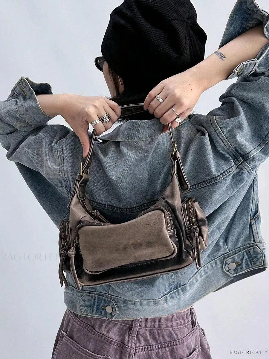 BagForLove - Chic Miu Style Distressed Leather Handbag for Women
